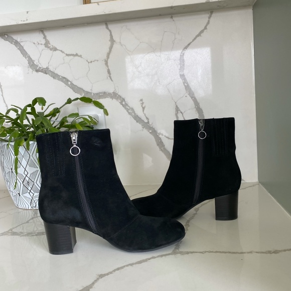 Earth Sparta  Suede Leather  Block Heel Braided  Zipper Ankle Bootie- Size 6 - Picture 11 of 12